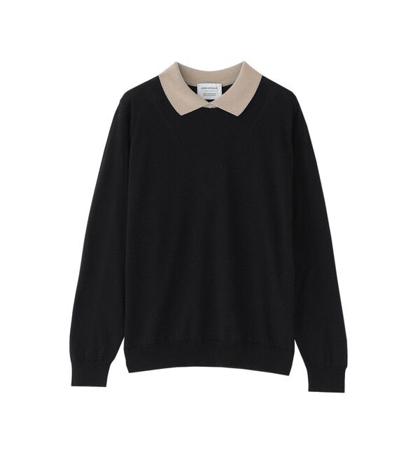 MACKINTOSH PHILOSOPHY「【JOHN SMEDLEY】バイカラーニットポロシャツ」|ニット・セーター|ブラック