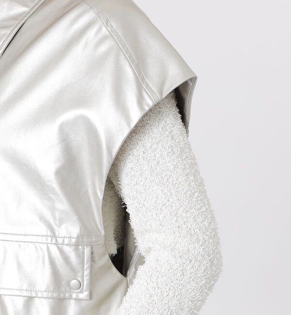  「シンセティックレザージップアップシャツ」|ブルゾン・スタジャン|