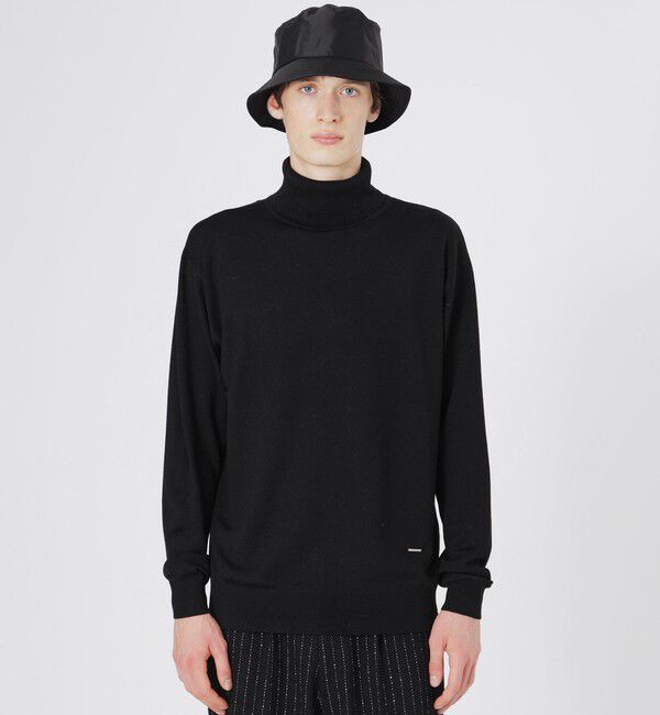  「ハイゲージウォッシャブルタートルネック」|ニット・セーター|ブラック