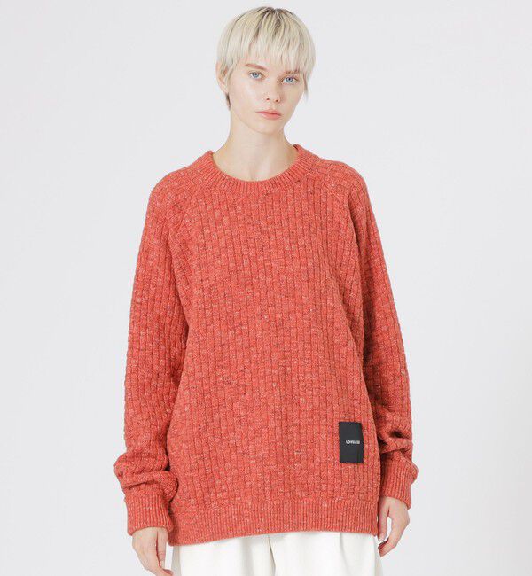  「マルチカラーバスケニット」|ニット・セーター|ピンク