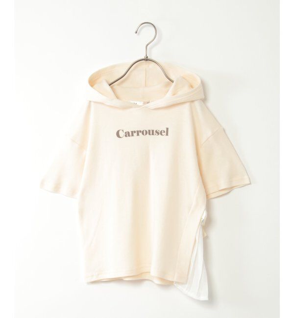 ikka kids「【キッズ】サイドプリーツTパーカー(120~160cm)」|Tシャツ・カットソー|ベージュ1