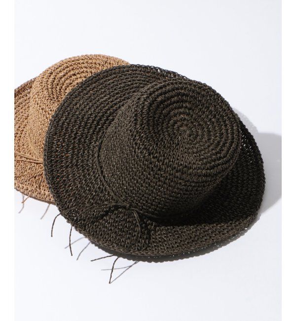 ikka「手編みこま編みハット」|その他|ダークグレイ
