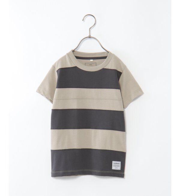 ikka kids「【キッズ】ピンタックボーダーTシャツ（120~160cm）」|Tシャツ・カットソー|ブラック