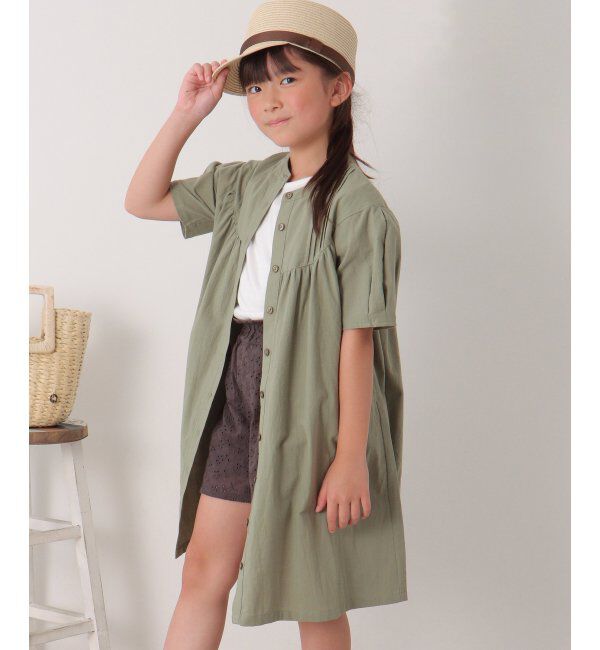 ikka kids「前開き2wayワンピース（120~160cm）」|スカート|グリーン