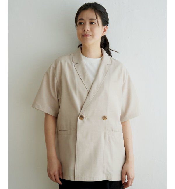 ikka「リネンライク半袖テーラードジャケット」|その他|