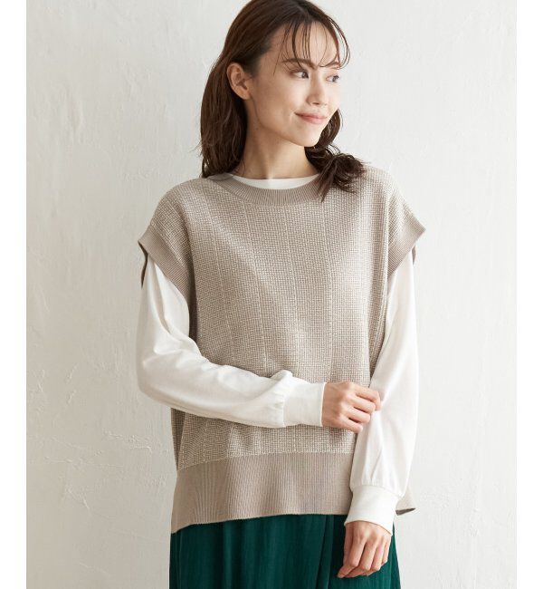 ikka「【2点セット】3WAYニットベストアンアンブル」|ニット・セーター|