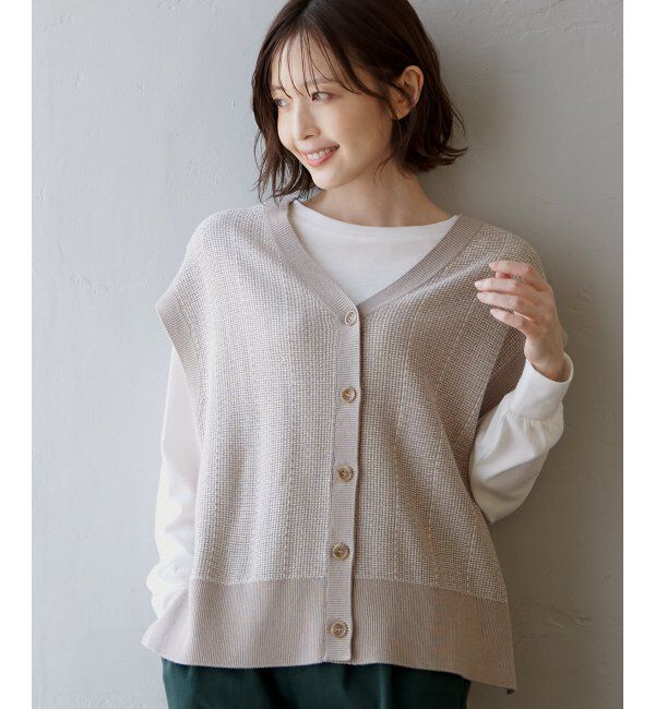 ikka「【2点セット】3WAYニットベストアンアンブル」|ニット・セーター|