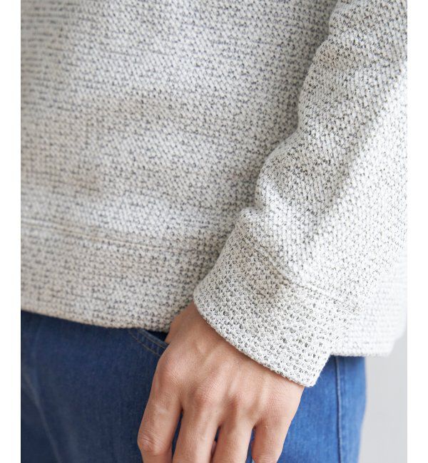 ikka「メランジ鹿の子裏起毛プルオーバー」|パーカー|