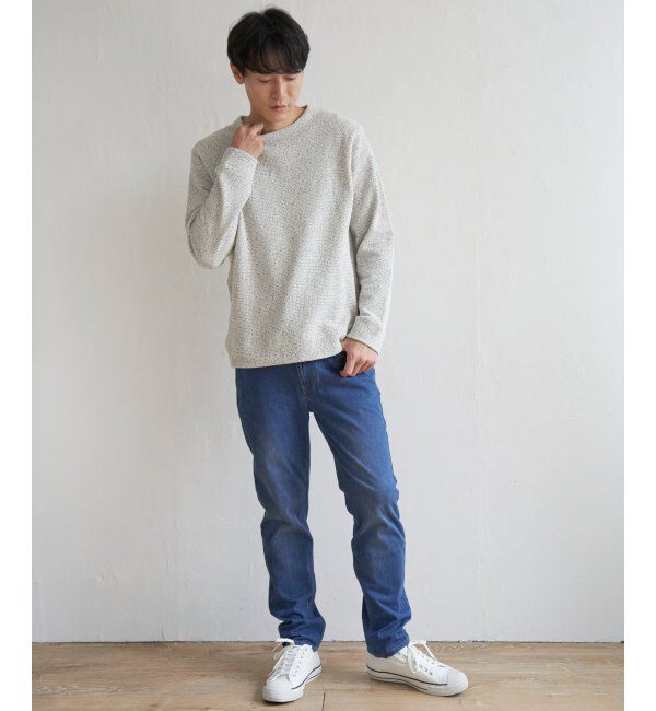 ikka「メランジ鹿の子裏起毛プルオーバー」|パーカー|