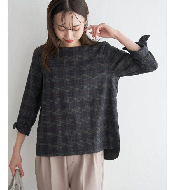 IKKA LOUNGE「袖リボンブラウス」|シャツ・ブラウス|ネイビーブルー