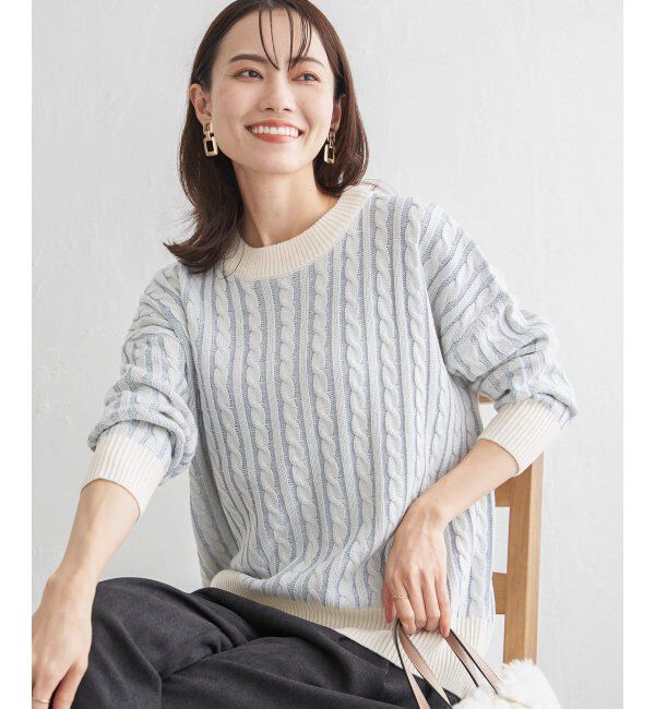 ikka「ケーブルニットプルオーバー」|プルオーバー|
