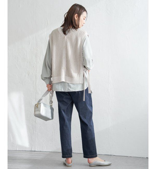 ikka「2WAYサイドリボンニットベスト」|ニット・セーター|