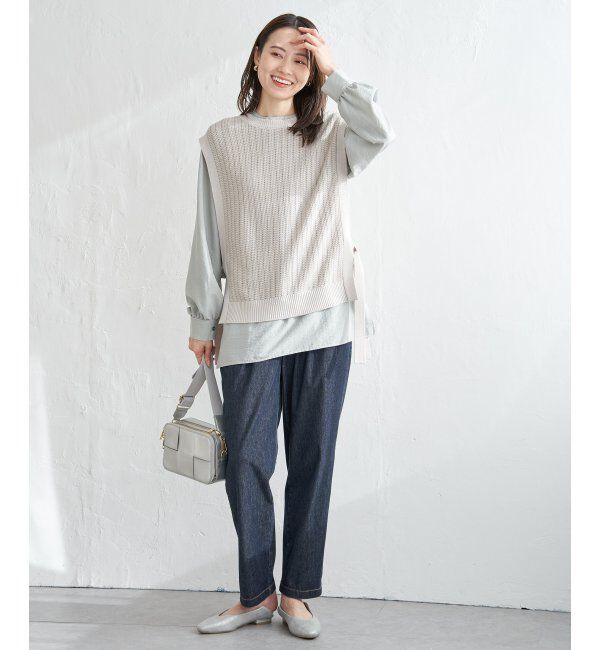 ikka「2WAYサイドリボンニットベスト」|ニット・セーター|
