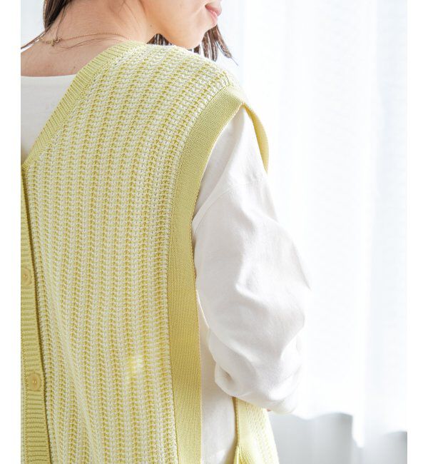 ikka「2WAYサイドリボンニットベスト」|ニット・セーター|
