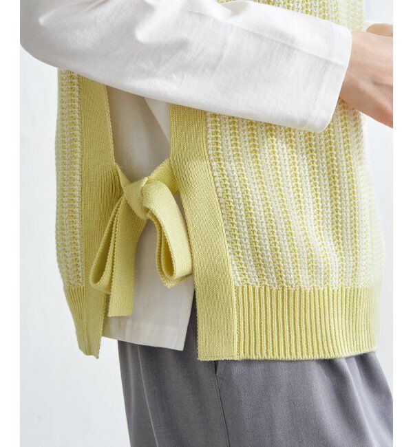 ikka「2WAYサイドリボンニットベスト」|ニット・セーター|