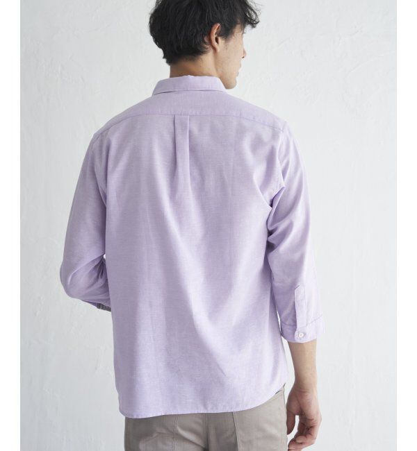 ikka「【吸水速乾】7分イージーケアリネン無地シャツ」|シャツ・ブラウス|