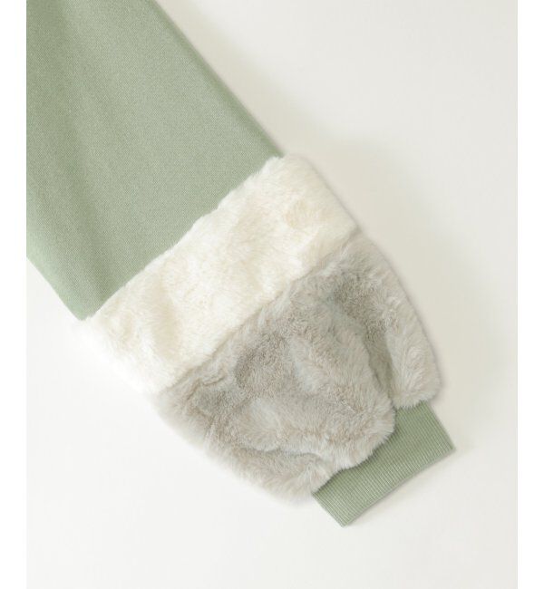 ikka kids「袖ファー刺繍ラインストーンプルオーバー（120~160cm）」|Tシャツ・カットソー|