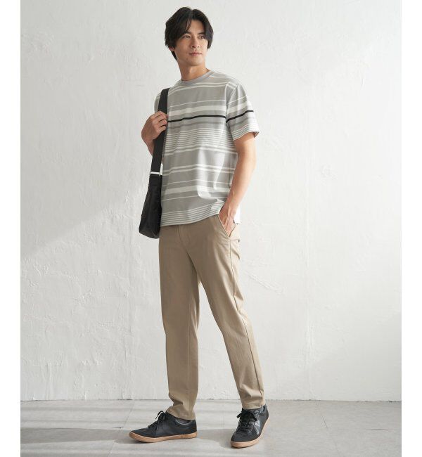 ikka「冷感DRYポンチボーダーTシャツ」|Tシャツ・カットソー|