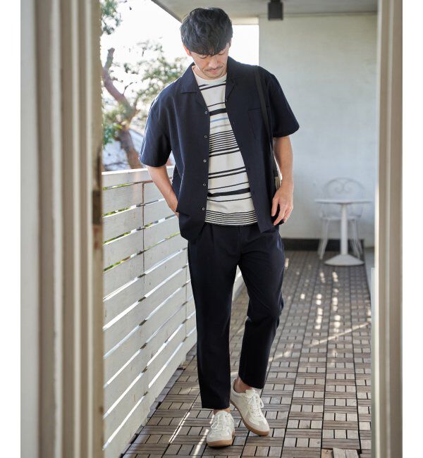 ikka「冷感DRYポンチボーダーTシャツ」|Tシャツ・カットソー|