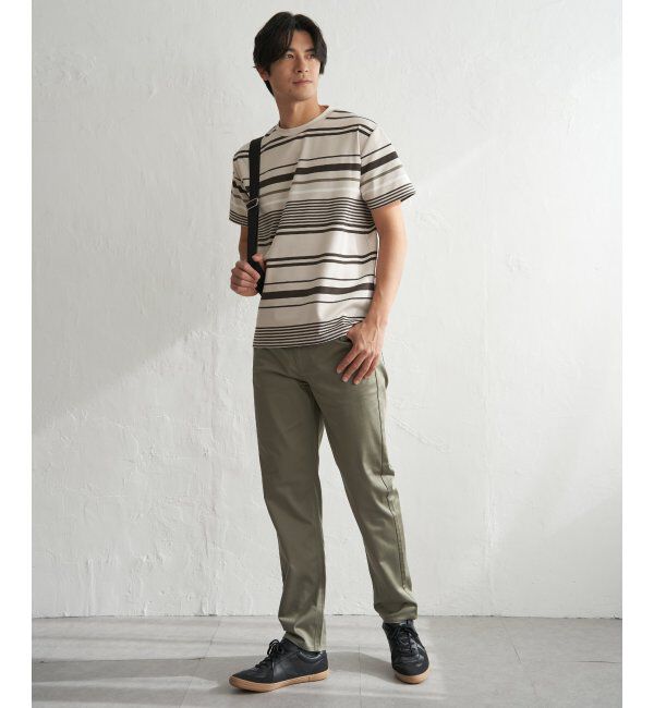 ikka「冷感DRYポンチボーダーTシャツ」|Tシャツ・カットソー|