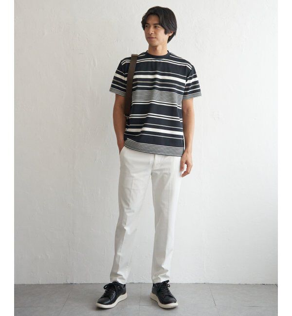 ikka「冷感DRYポンチボーダーTシャツ」|Tシャツ・カットソー|