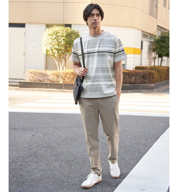 ikka「冷感DRYポンチボーダーTシャツ」|Tシャツ・カットソー|