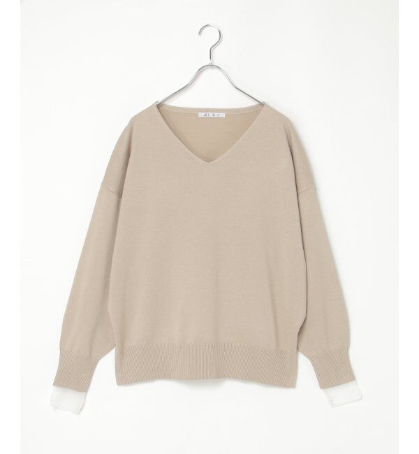 Lbc with Life「レーヨンポリV袖チュールニット」|カーディガン|