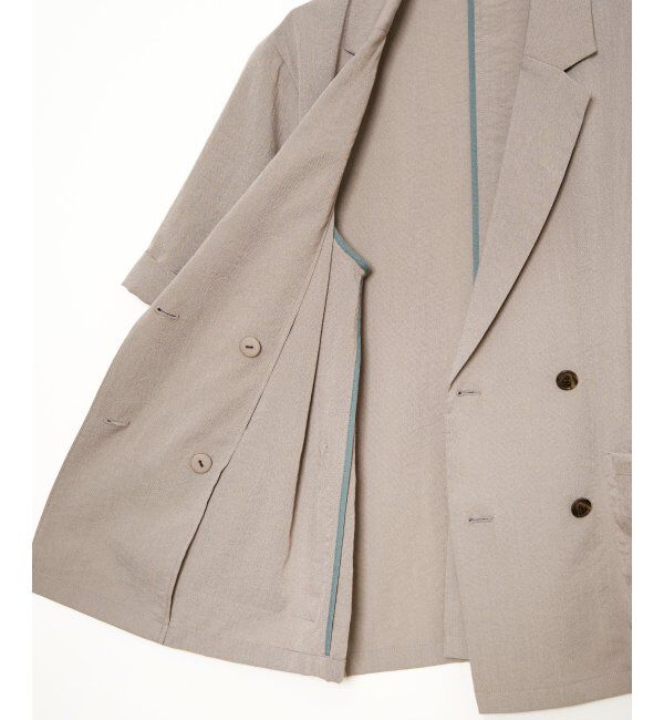 Lbc with Life「リネンライクハーフスリーブジャケット」|テーラードジャケット|