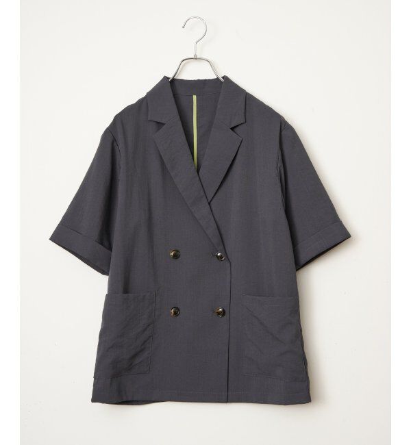 Lbc with Life「リネンライクハーフスリーブジャケット」|テーラードジャケット|