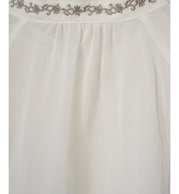 Lbc with Life「エクリュ 刺繍ギャザーチュニック」|シャツ・ブラウス|