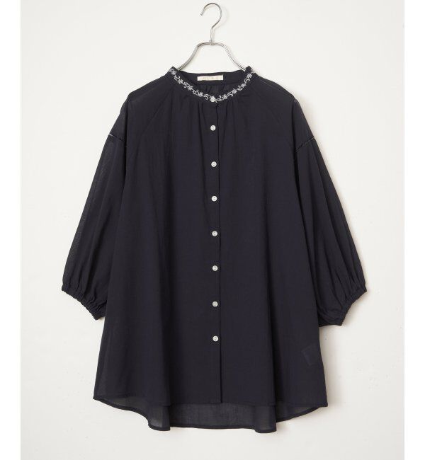 Lbc with Life「エクリュ 刺繍ギャザーチュニック」|シャツ・ブラウス|