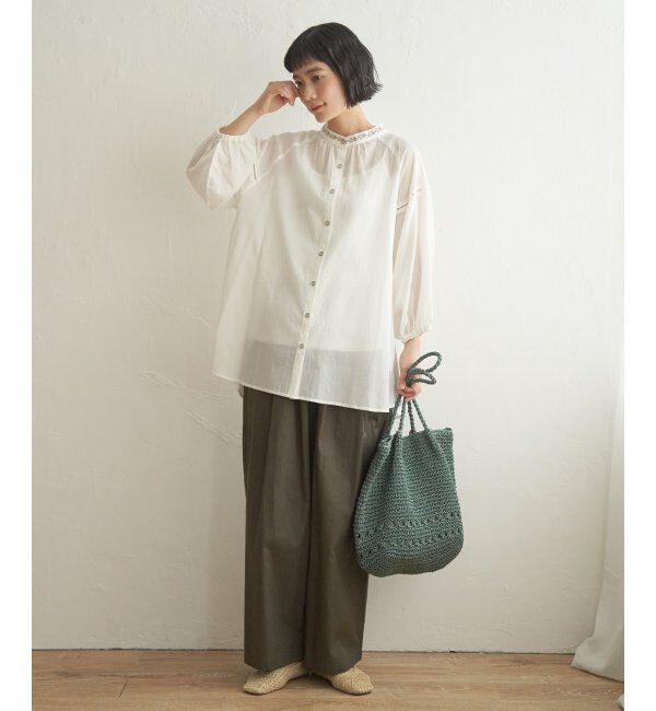 Lbc with Life「エクリュ 刺繍ギャザーチュニック」|シャツ・ブラウス|