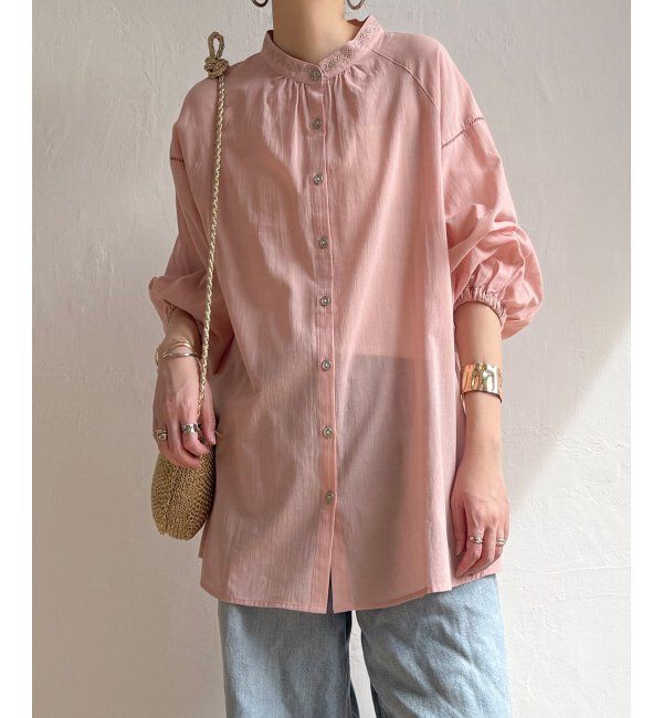 Lbc with Life「エクリュ 刺繍ギャザーチュニック」|シャツ・ブラウス|