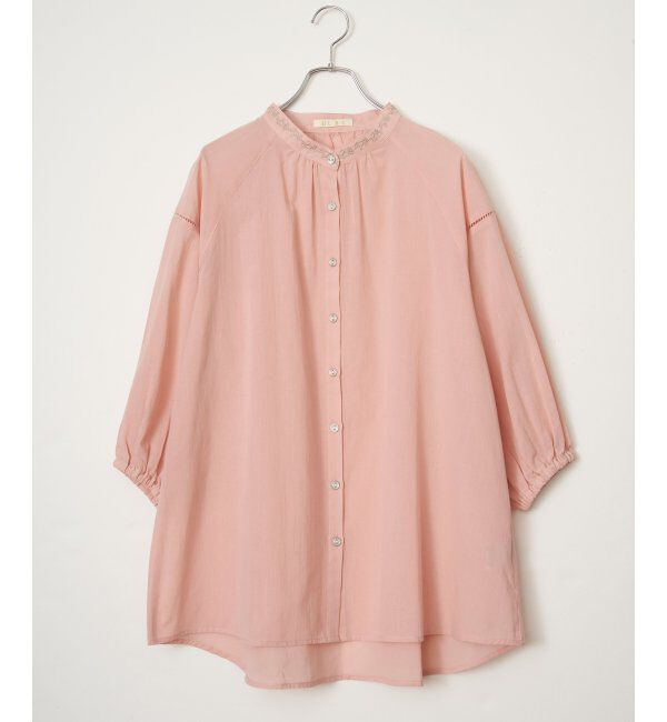 Lbc with Life「エクリュ 刺繍ギャザーチュニック」|シャツ・ブラウス|