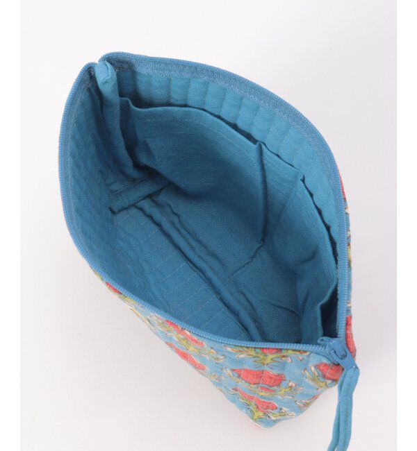 Lbc with Life「ブロックプリント縦キルトポーチＬ」|トイレタリー・ランドリーグッズ|