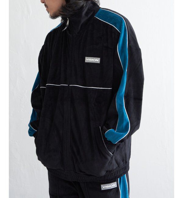 VENCE share style「VISION STREET WEAR ヴィジョンストリートウェア ベロアトラックジャケット」|その他|ブラック
