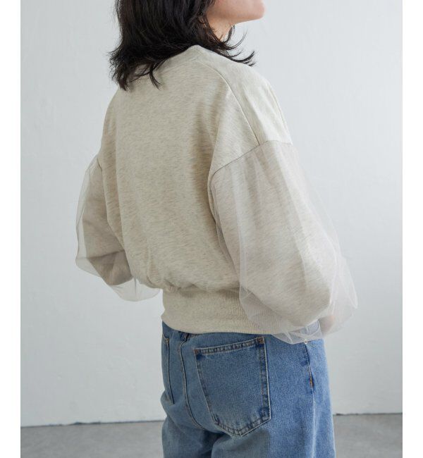 VENCE share style「裏毛ｘチュールダブルZIPカーディガン」|スウェット・ジャージ|