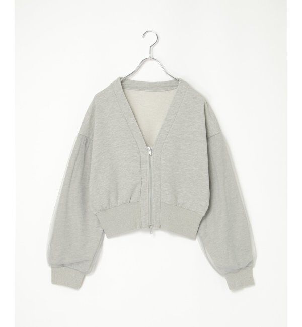VENCE share style「裏毛ｘチュールダブルZIPカーディガン」|スウェット・ジャージ|モクグレー