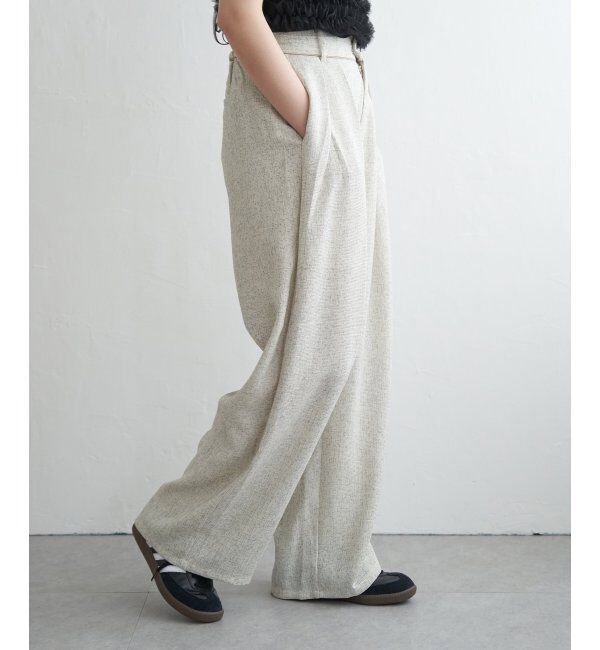 VENCE share style「サマーツイードタックパンツ」|デニム|