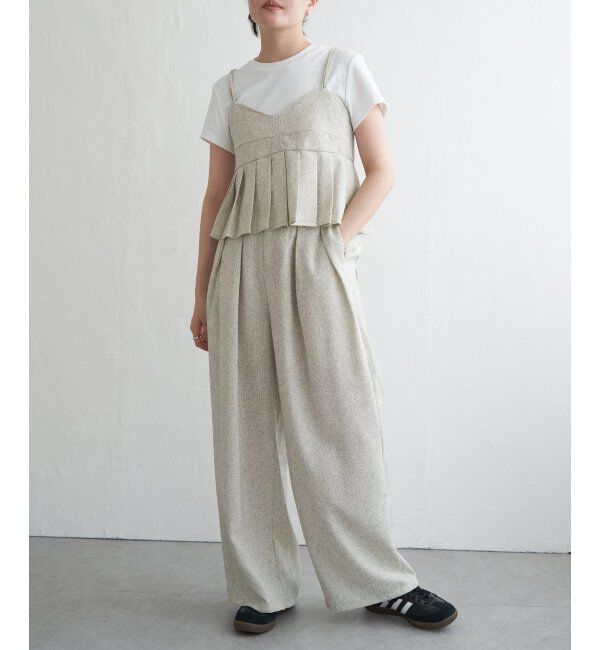 VENCE share style「サマーツイードタックパンツ」|デニム|