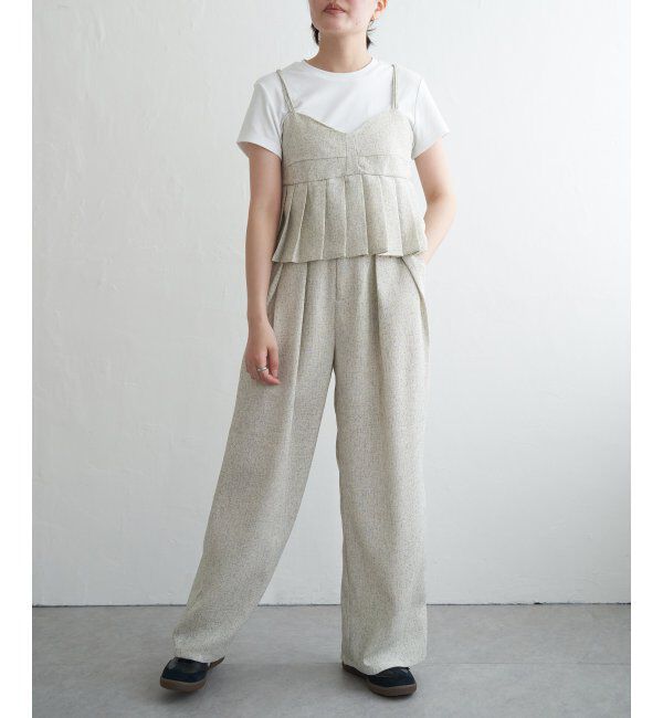 VENCE share style「サマーツイードタックパンツ」|デニム|