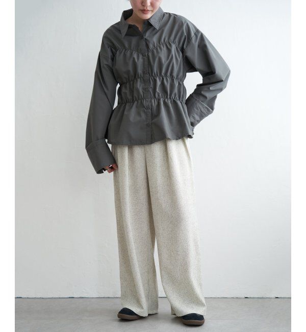 VENCE share style「サマーツイードタックパンツ」|デニム|