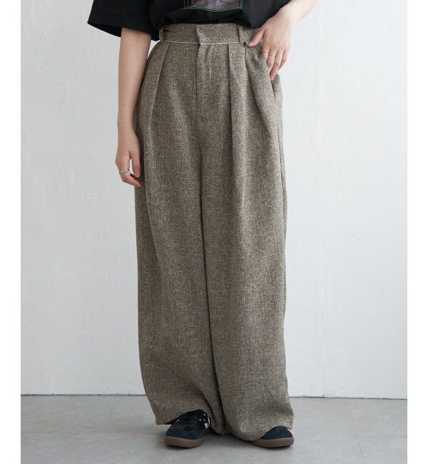 VENCE share style「サマーツイードタックパンツ」|デニム|