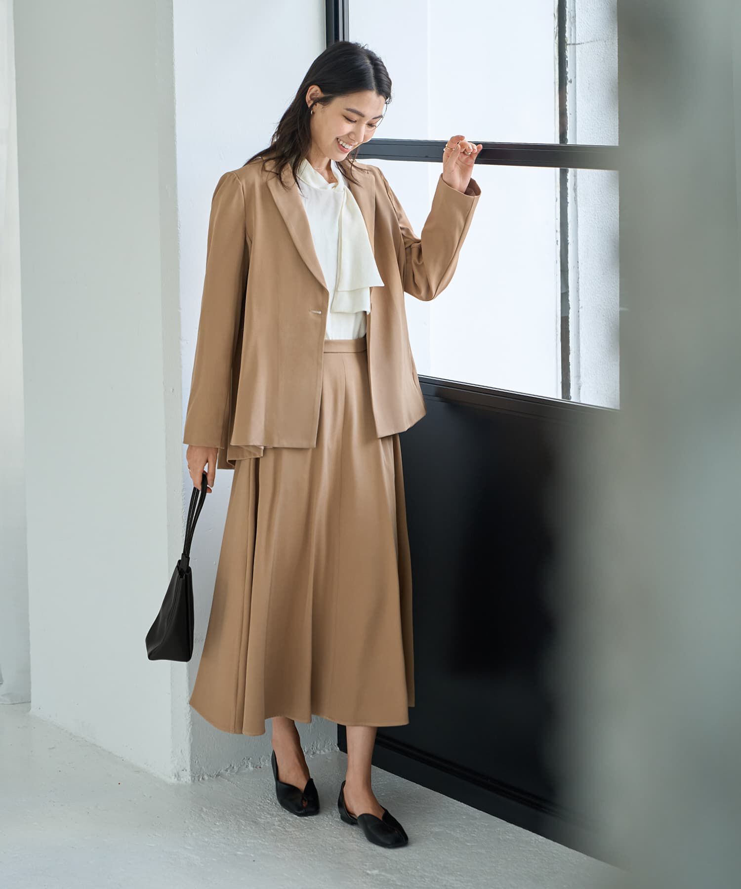 STYLE DELI「ソフトツイルAラインジャケット」|テーラードジャケット|