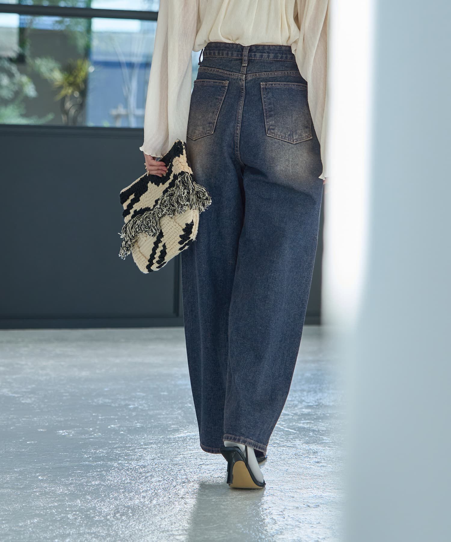 STYLE DELI「ユーズドライクワイドデニム」|デニム|