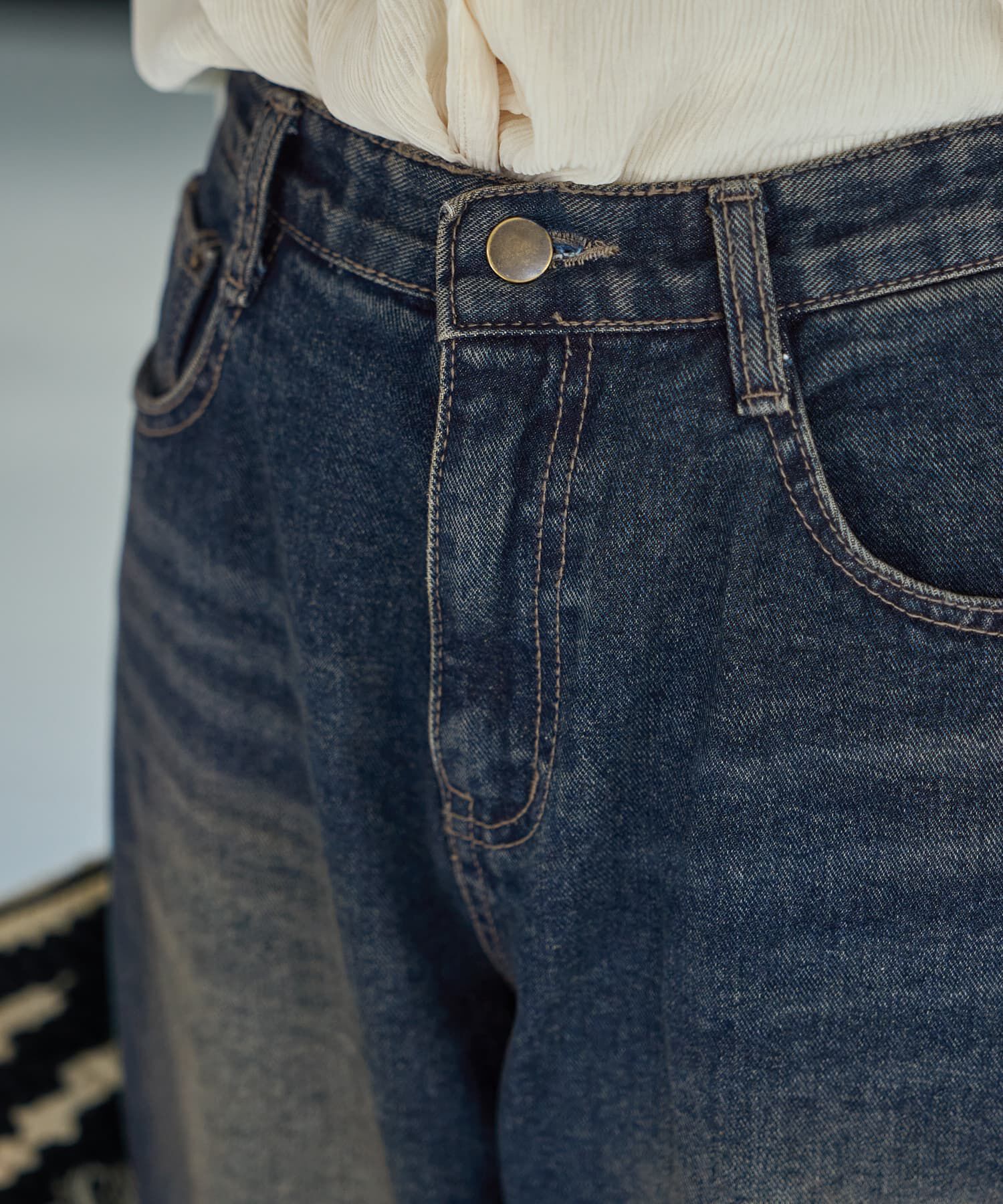 STYLE DELI「ユーズドライクワイドデニム」|デニム|