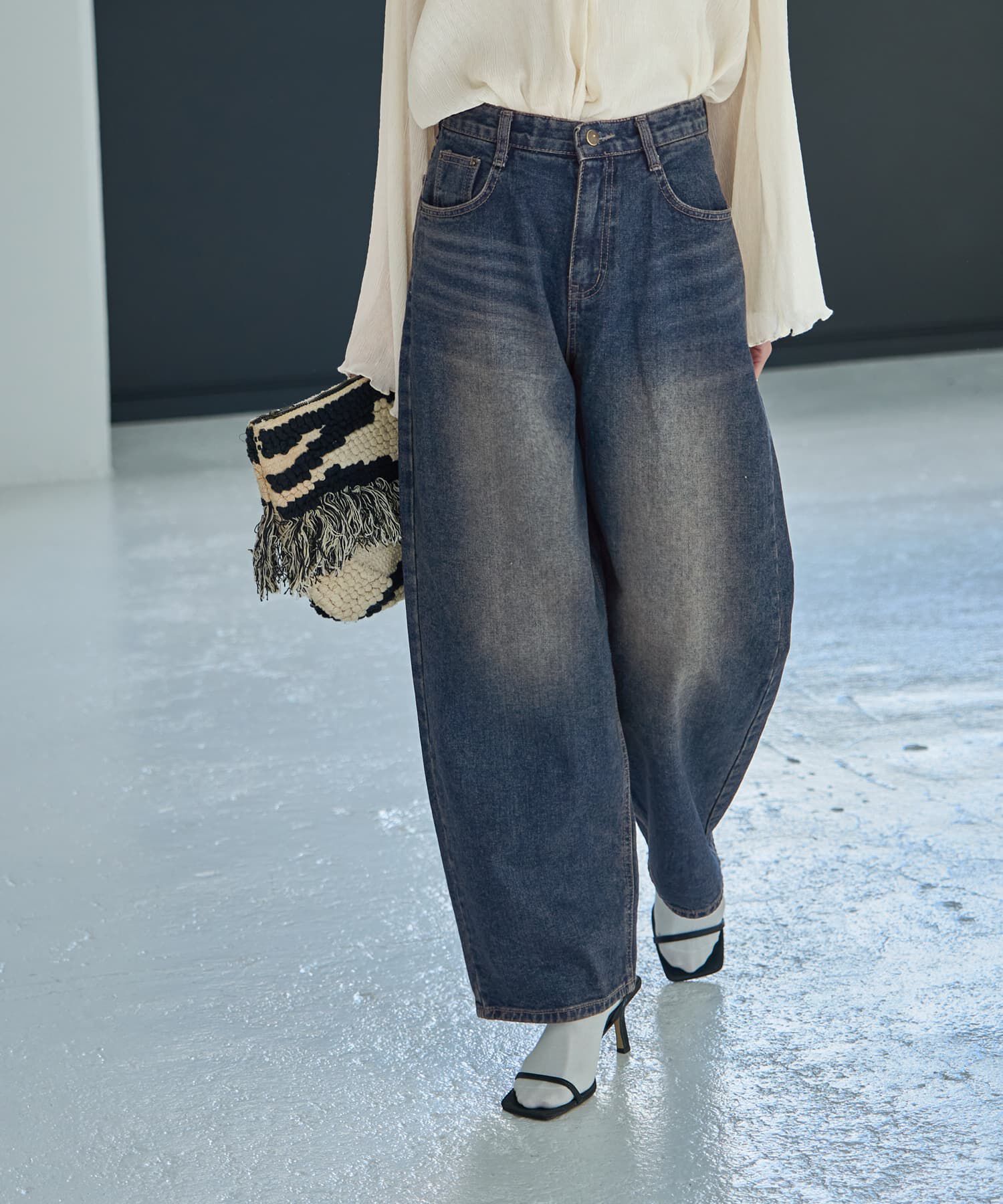 STYLE DELI「ユーズドライクワイドデニム」|デニム|