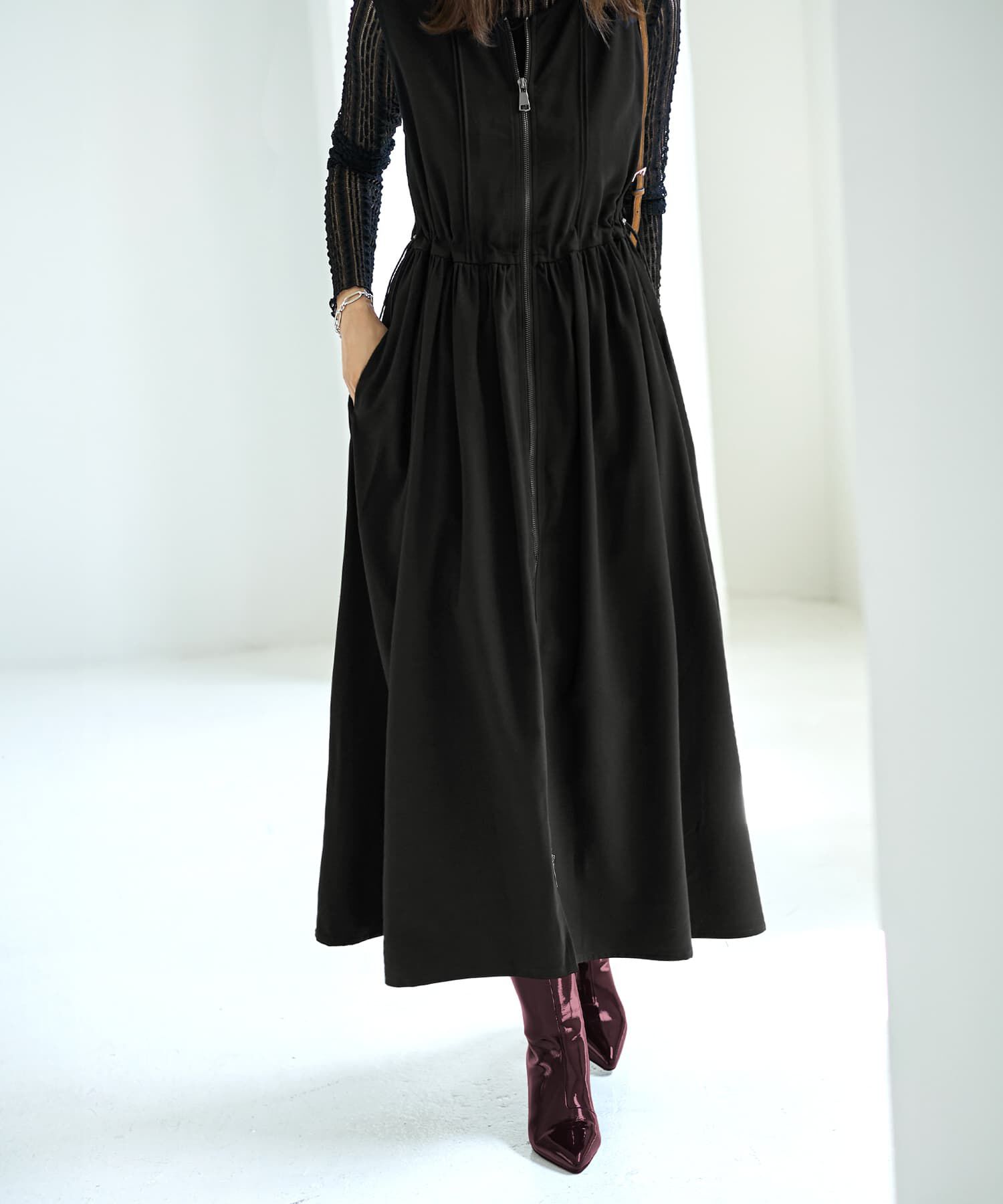 STYLE DELI「ダブルファスナージャンパースカート」|ワンピース|ブラック