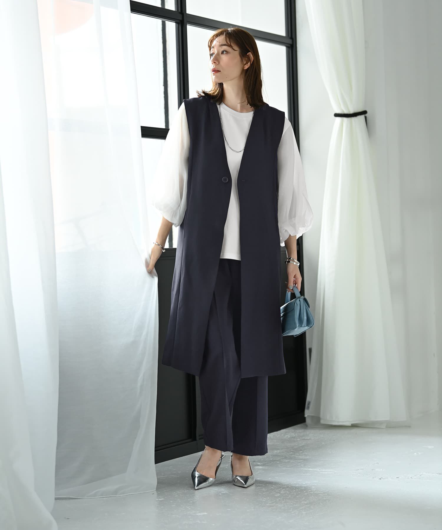 STYLE DELI「【Kana Oyama&times;BLK001】ロングジレ／DELI size」|ベスト・ジレ|