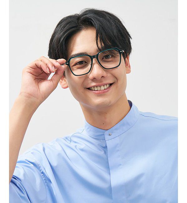  「ウェリントン型 メガネ TRAD TREND STYLE ビッグシェイプ 大きめメガネ  レンズ交換券付」|メガネ|濃グリーン
